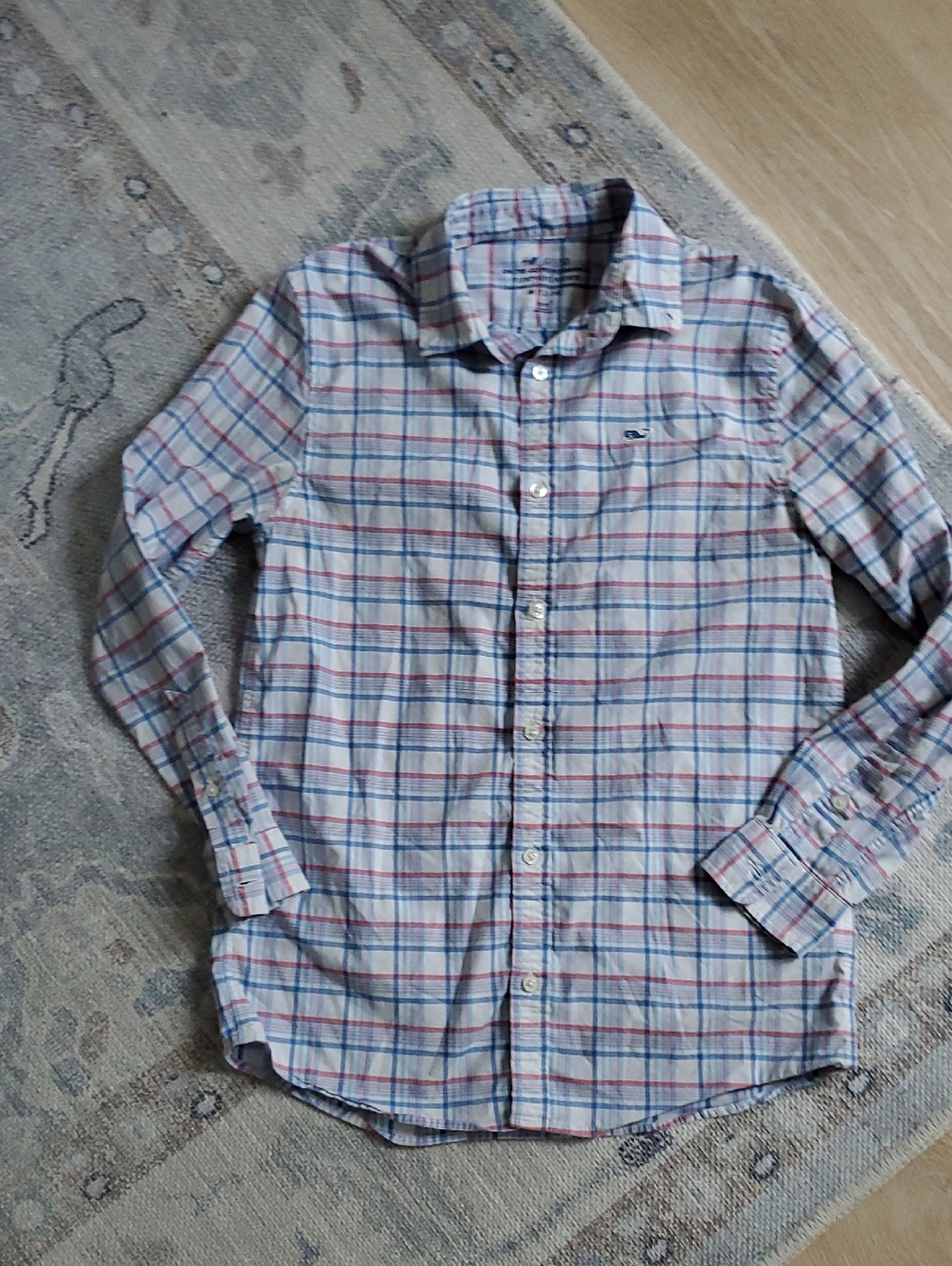 Vineyard Vines Boys On The Go Performance Plaid Button-up Shirt Sz12-14/M